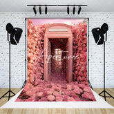 Aperturee - Aperturee Pink Flower Gallery Telephone Valentines Day Backdrop